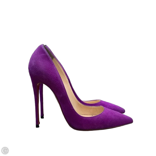Shoes Luxury Designer By Christian Louboutin In Purple, Size: 7.5