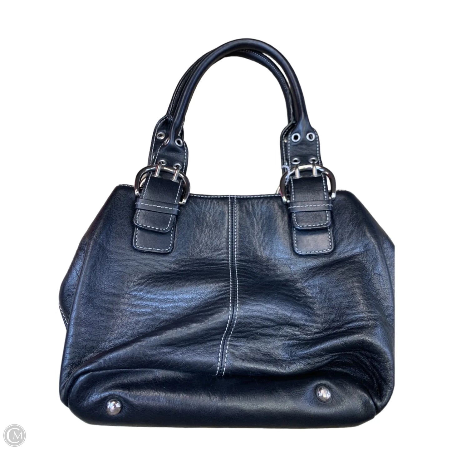 Handbag Leather By Clarks, Size: Medium