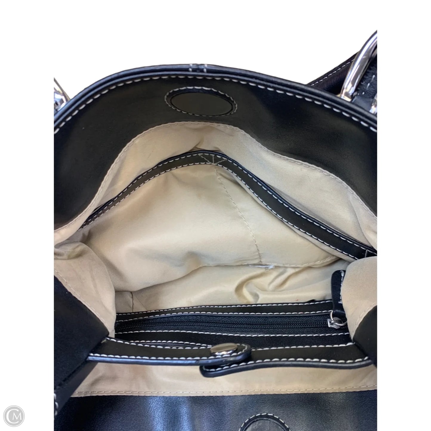 Handbag Leather By Clarks, Size: Medium