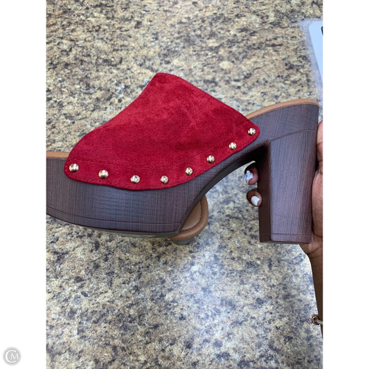 Sandals Heels Block By Cmf In Red, Size: 12