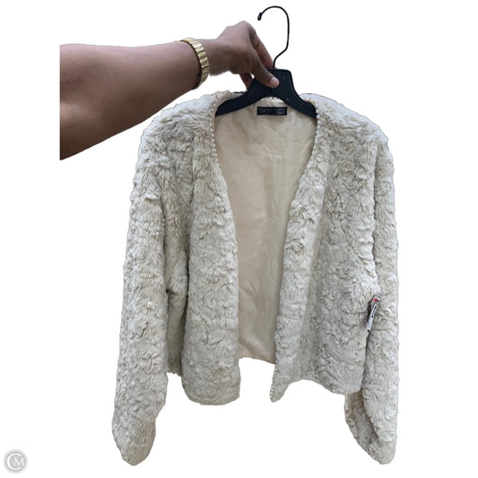 Jacket Faux Fur & Sherpa By Dazy In Ivory, Size: Xl