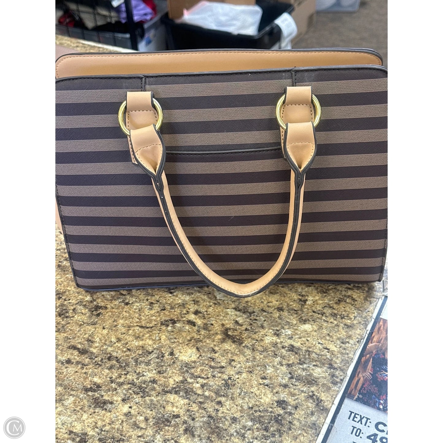 Handbag Leather By Adrienne Vittadini, Size: Large