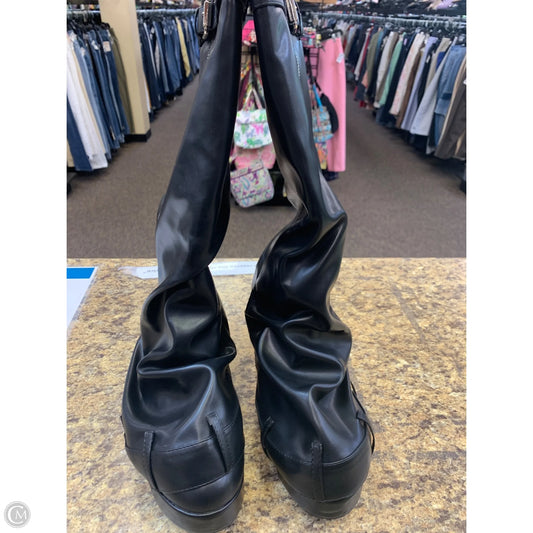 Boots Leather By Clothes Mentor In Black, Size: 10