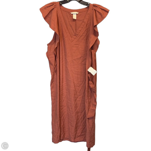 Dress Casual Midi By H&m In Orange, Size: 12