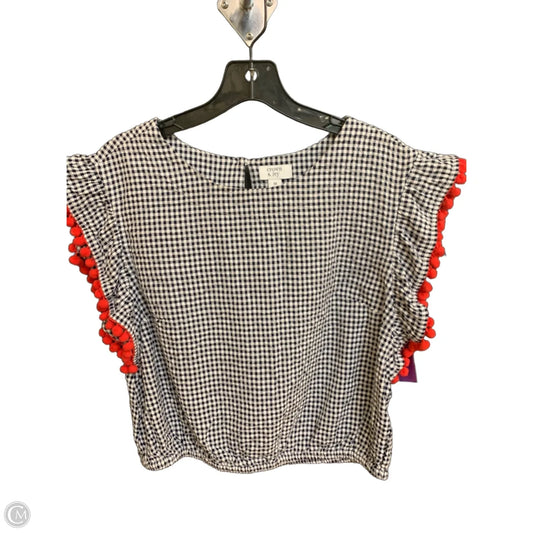 Top Short Sleeve By Crown And Ivy In Plaid Pattern, Size: M