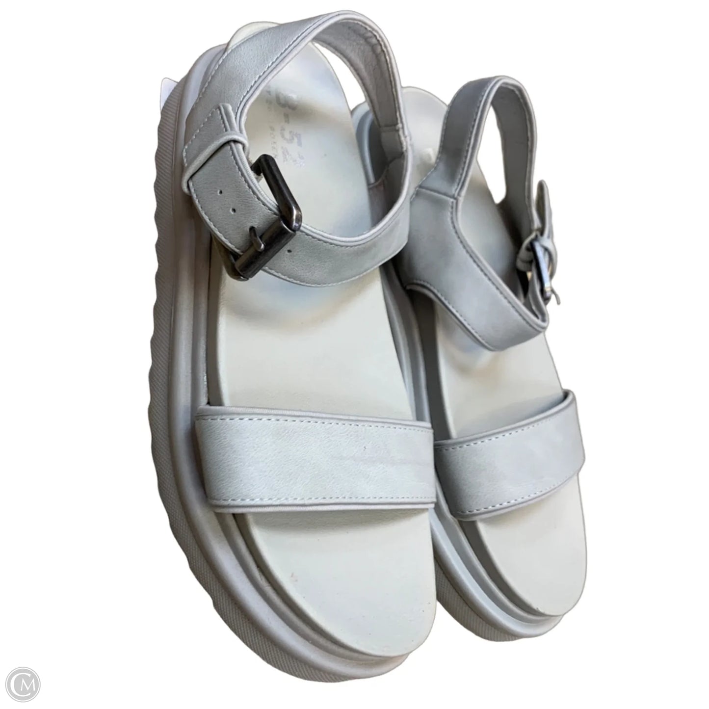 Sandals Heels Platform By Cmf In Grey, Size: 9