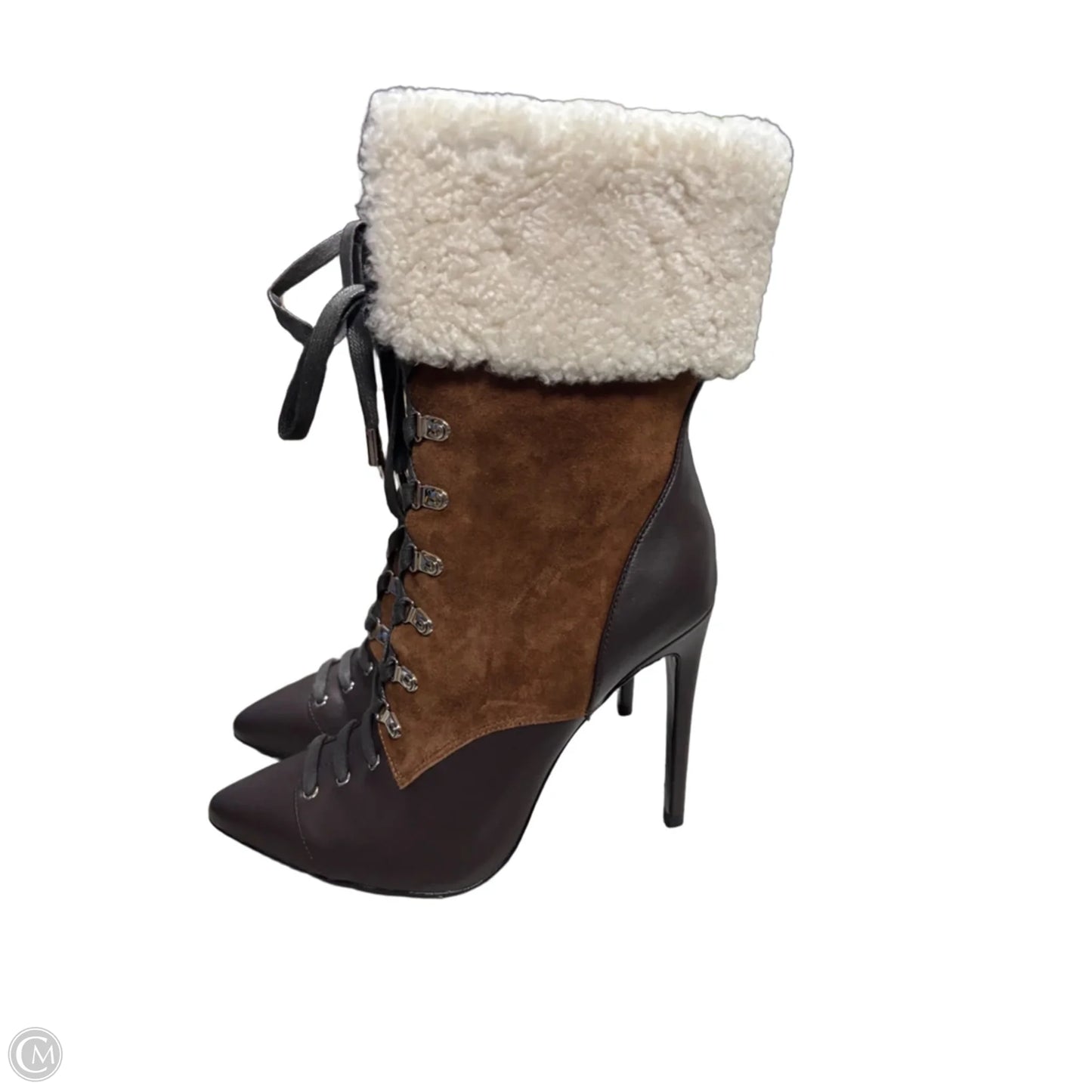 Boots Mid-calf Heels By Cme In Brown, Size: 10