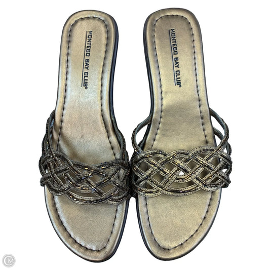 Sandals Heels Wedge By Montego Bay In Bronze, Size: 7