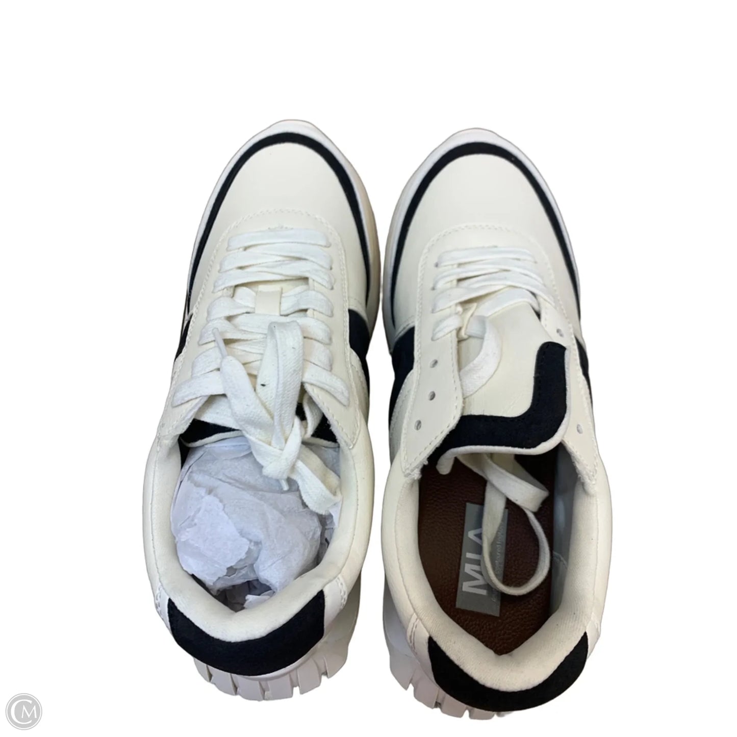 Shoes Sneakers By Mia In Black & Cream, Size: 8.5