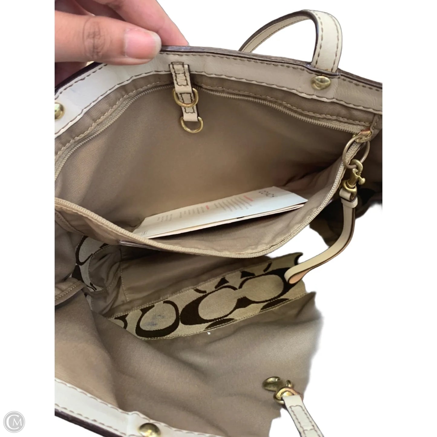Tote Designer By Coach, Size: Medium