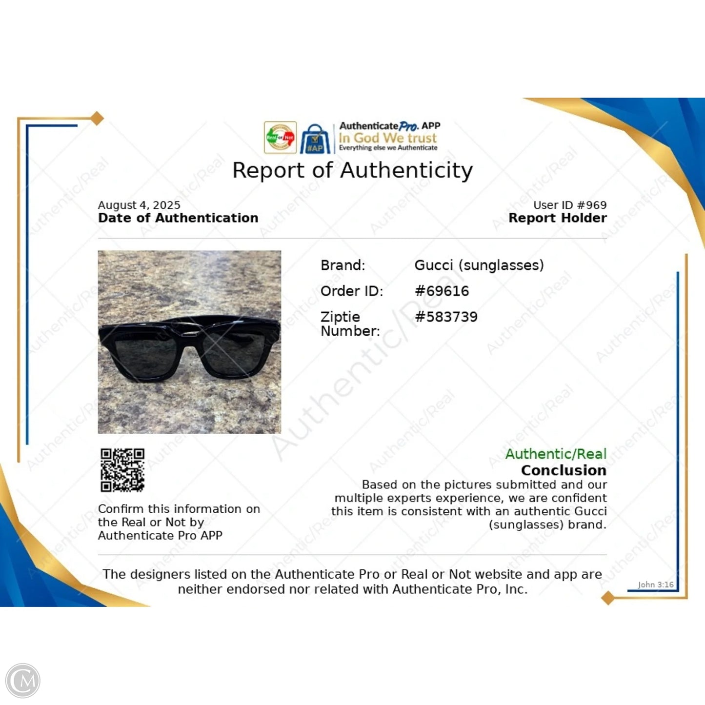 Sunglasses Luxury Designer By Gucci, Size: Medium