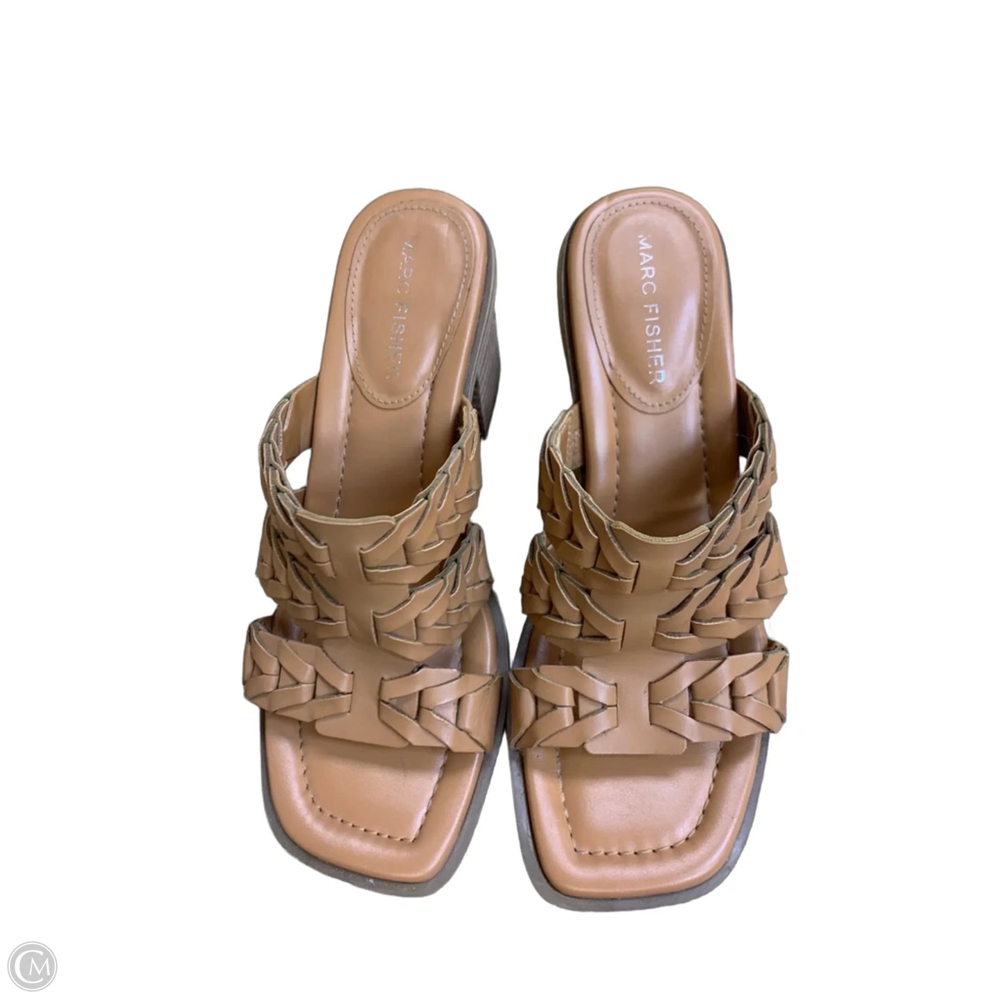 Sandals Heels Block By Marc Fisher In Tan, Size: 6.5