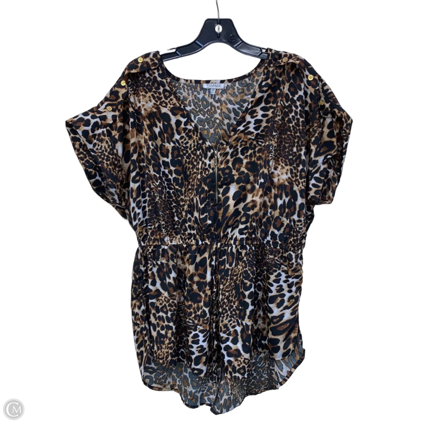 Top Short Sleeve By Cmf In Animal Print, Size: 2x