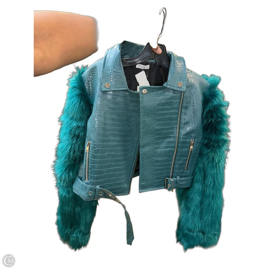 Jacket Moto By Cme In Teal, Size: L