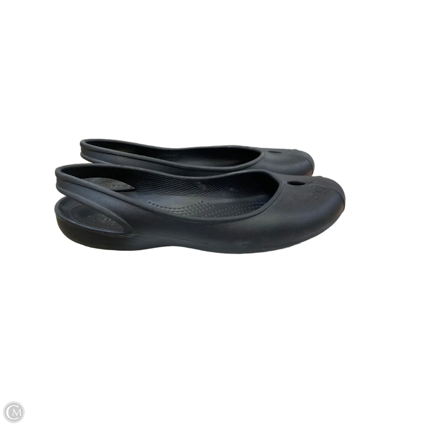 Shoes Flats By Crocs In Black, Size: 8