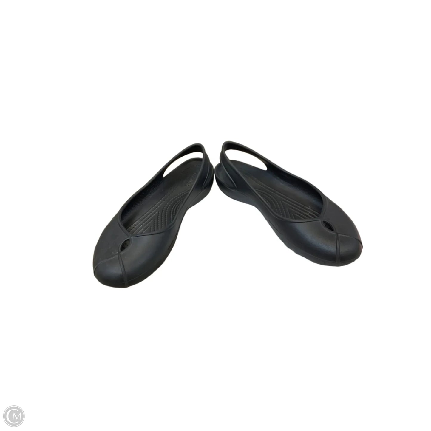Shoes Flats By Crocs In Black, Size: 8