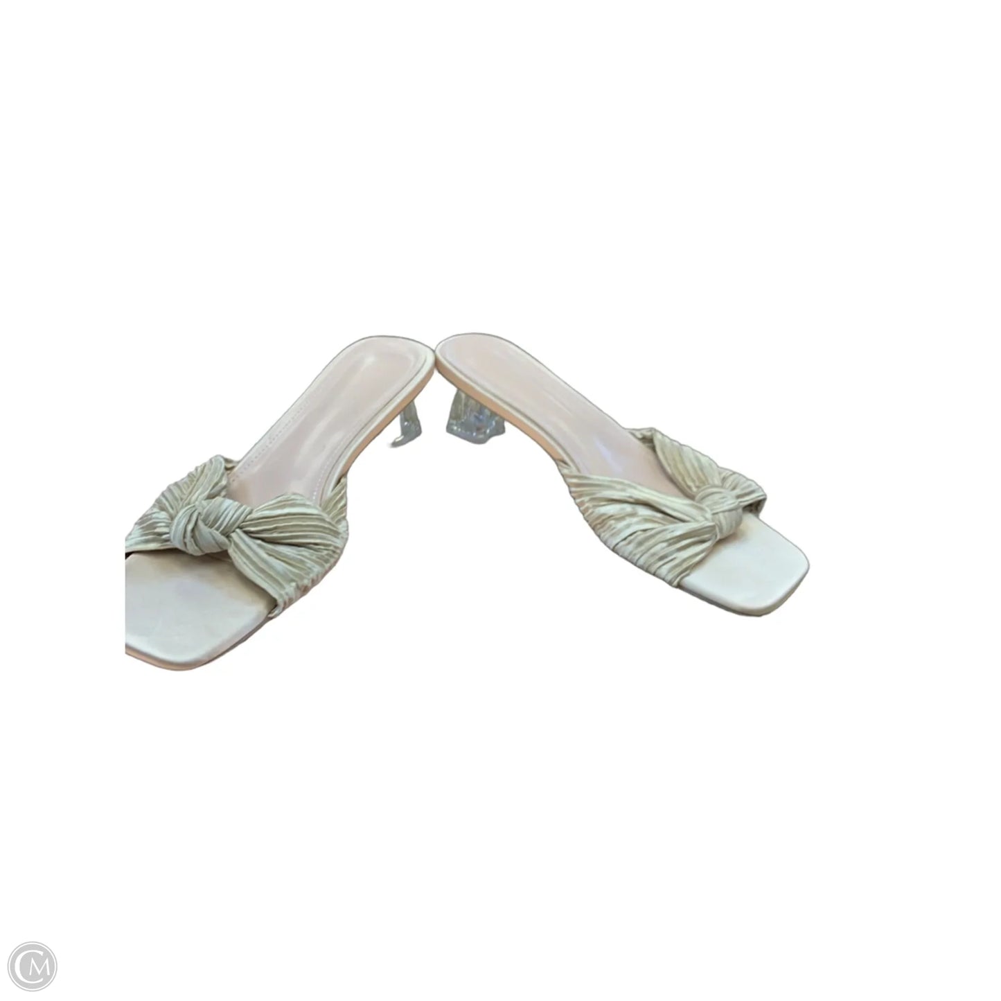 Sandals Heels Platform By Cmf In Beige, Size: 9.5