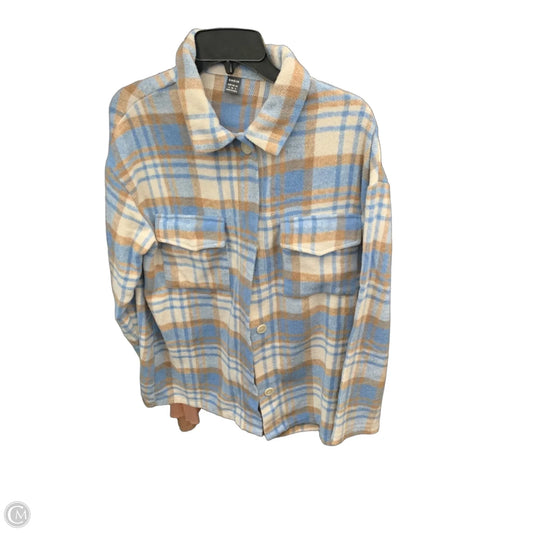 Top Long Sleeve By Shein In Plaid Pattern, Size: S