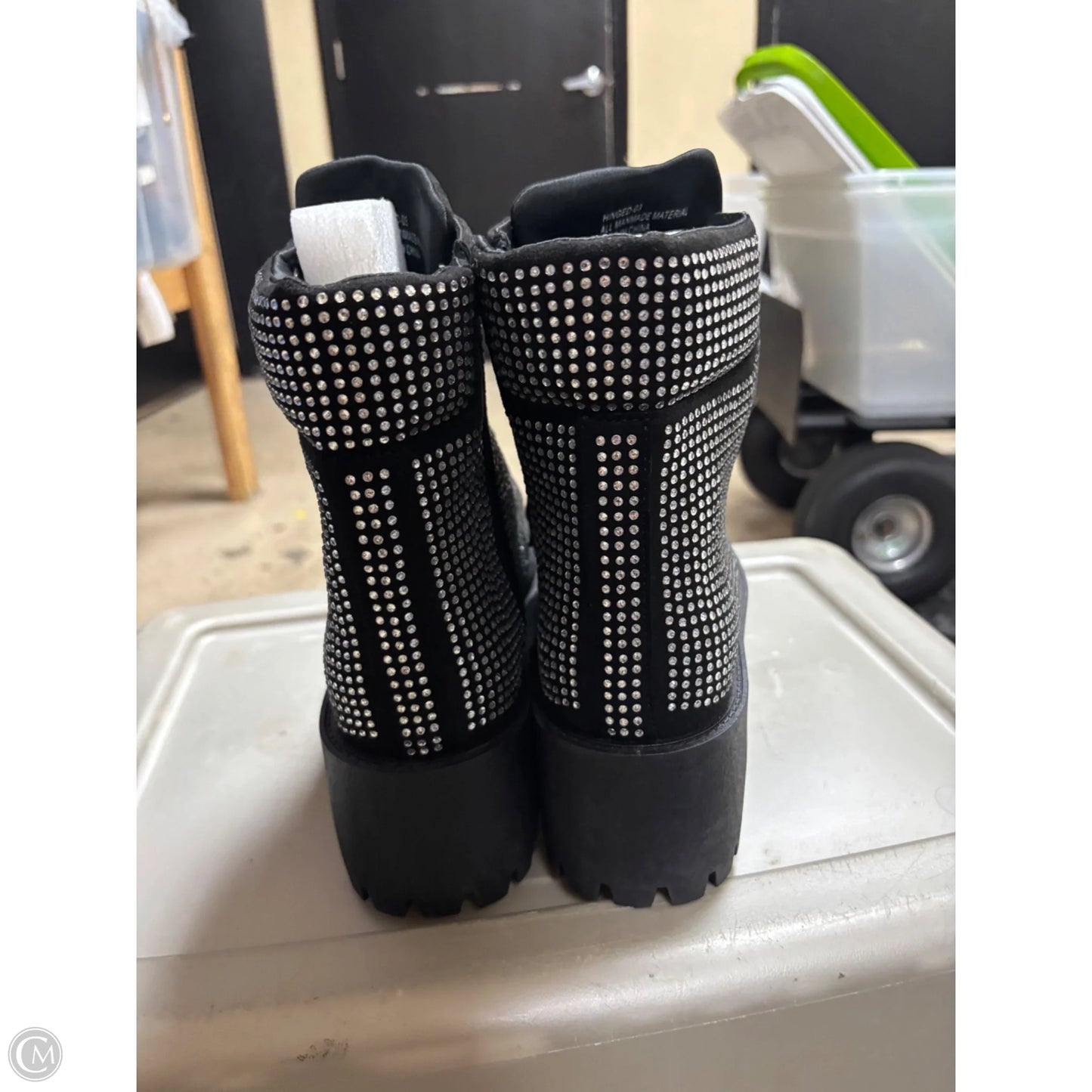 Boots Combat By Rouge In Black & Silver, Size: 11