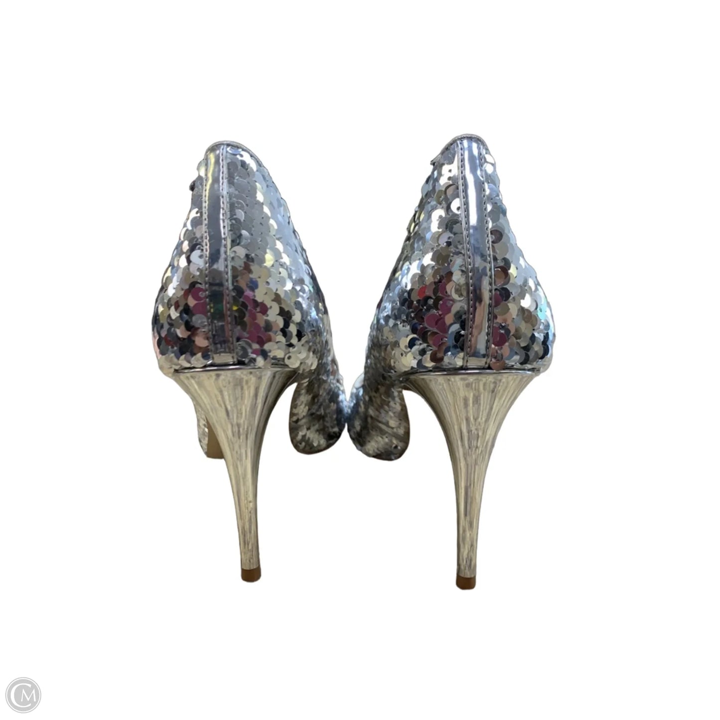 Shoes Heels Stiletto By Aldo In Silver, Size: 8
