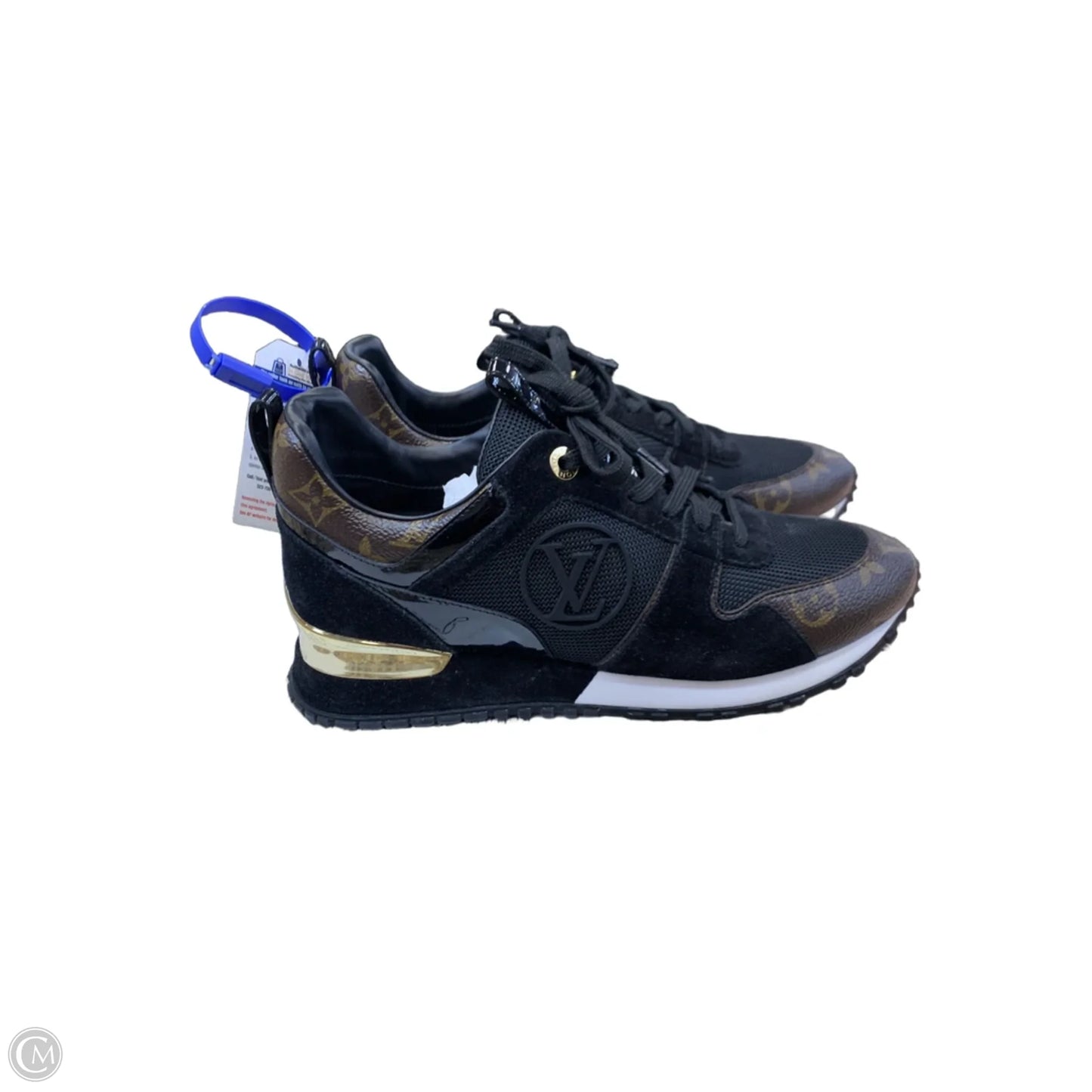Shoes Luxury Designer By Louis Vuitton In Black & Brown, Size: 7.5