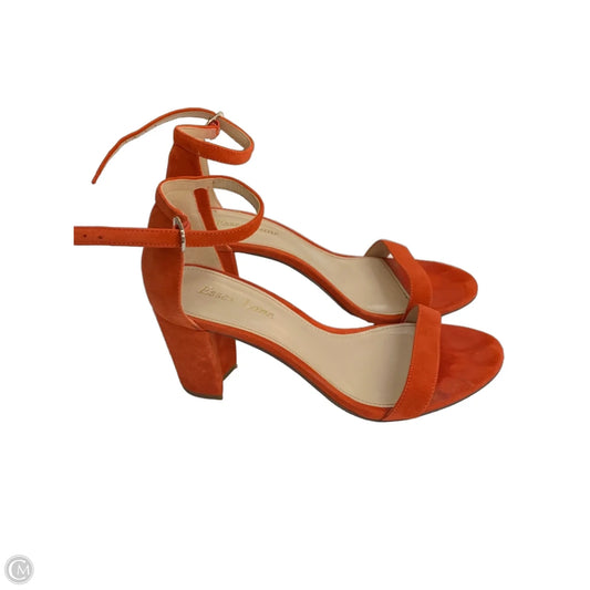 Sandals Heels Block By Cmf In Orange, Size: 7.5