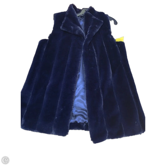 Vest Faux Fur & Sherpa By Dkny In Navy, Size: M