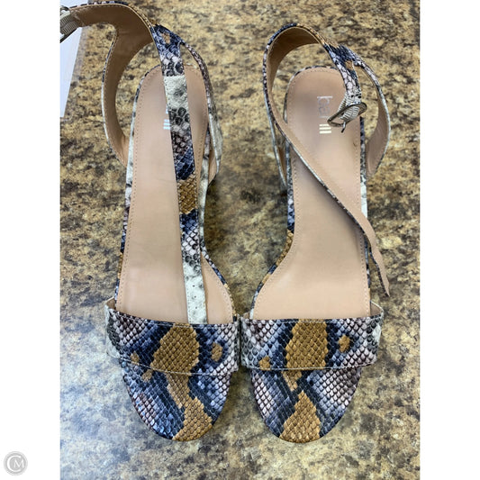 Sandals Heels Block By Bar Iii In Snakeskin Print, Size: 11