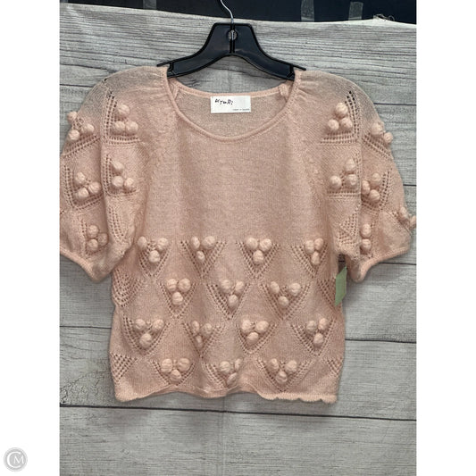 Sweater Short Sleeve By Cmf In Pink, Size: S