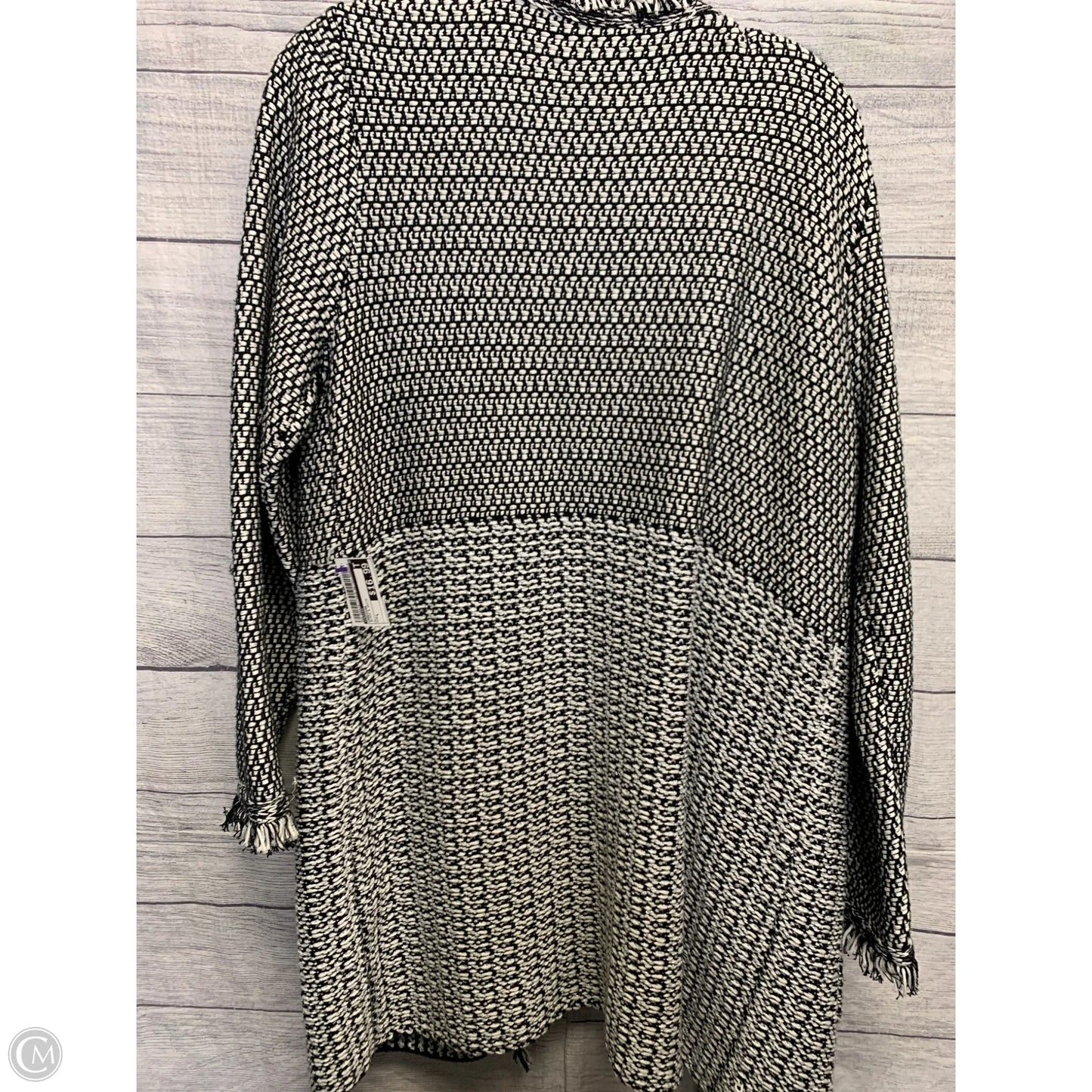 Cardigan By Chicos In Black & White, Size: L