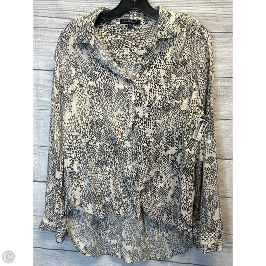 Top Long Sleeve By Velvet Heart In Snakeskin Print, Size: L