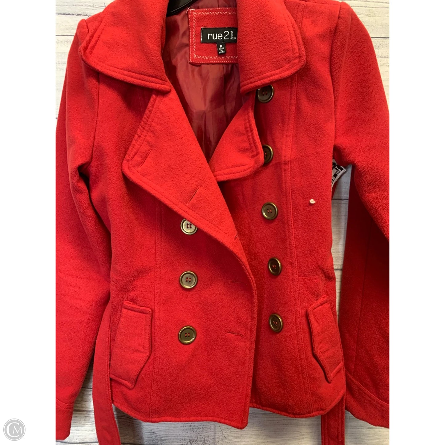 Coat Peacoat By Rue 21 In Red, Size: M
