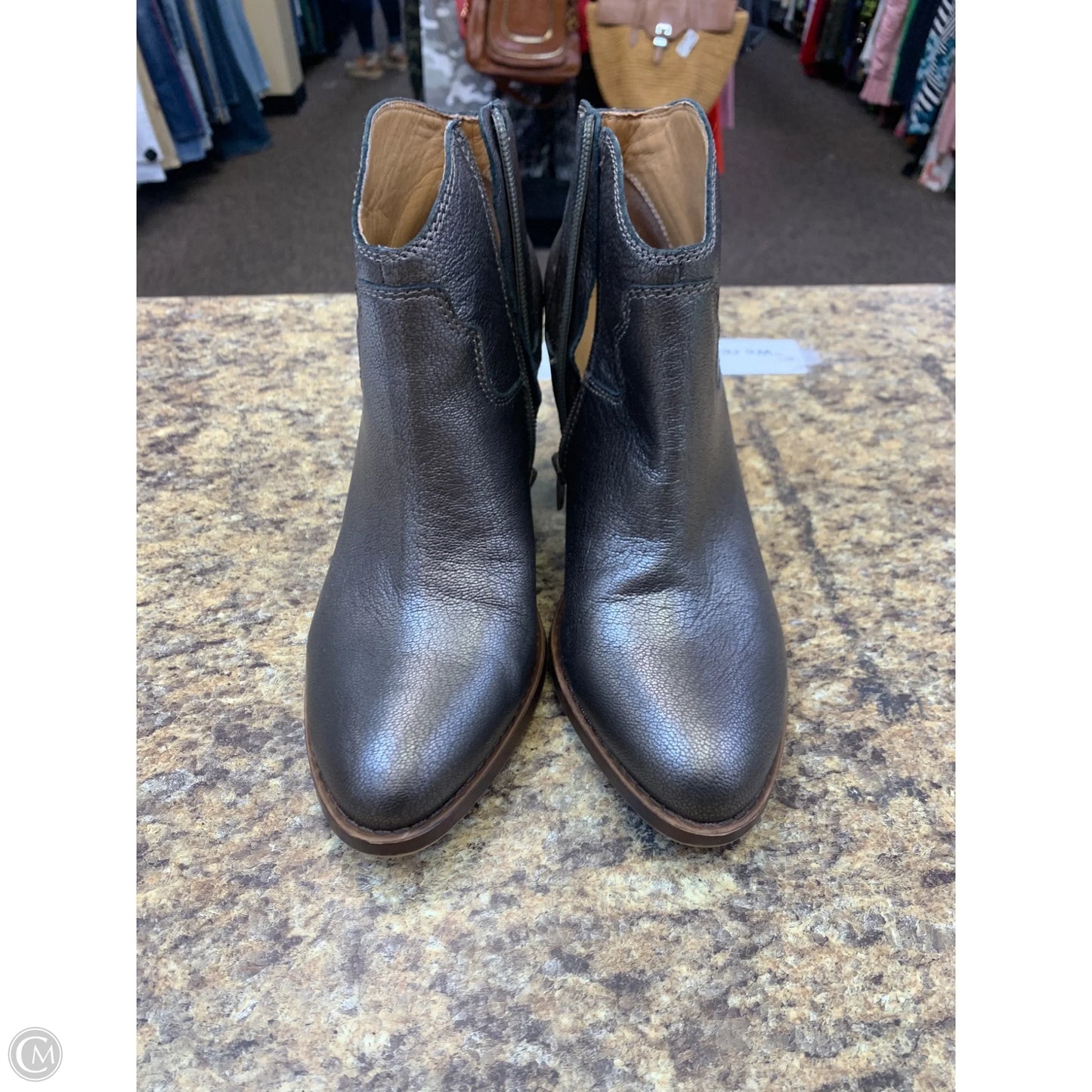 Boots Ankle Heels By Lucky Brand In Taupe, Size: 10