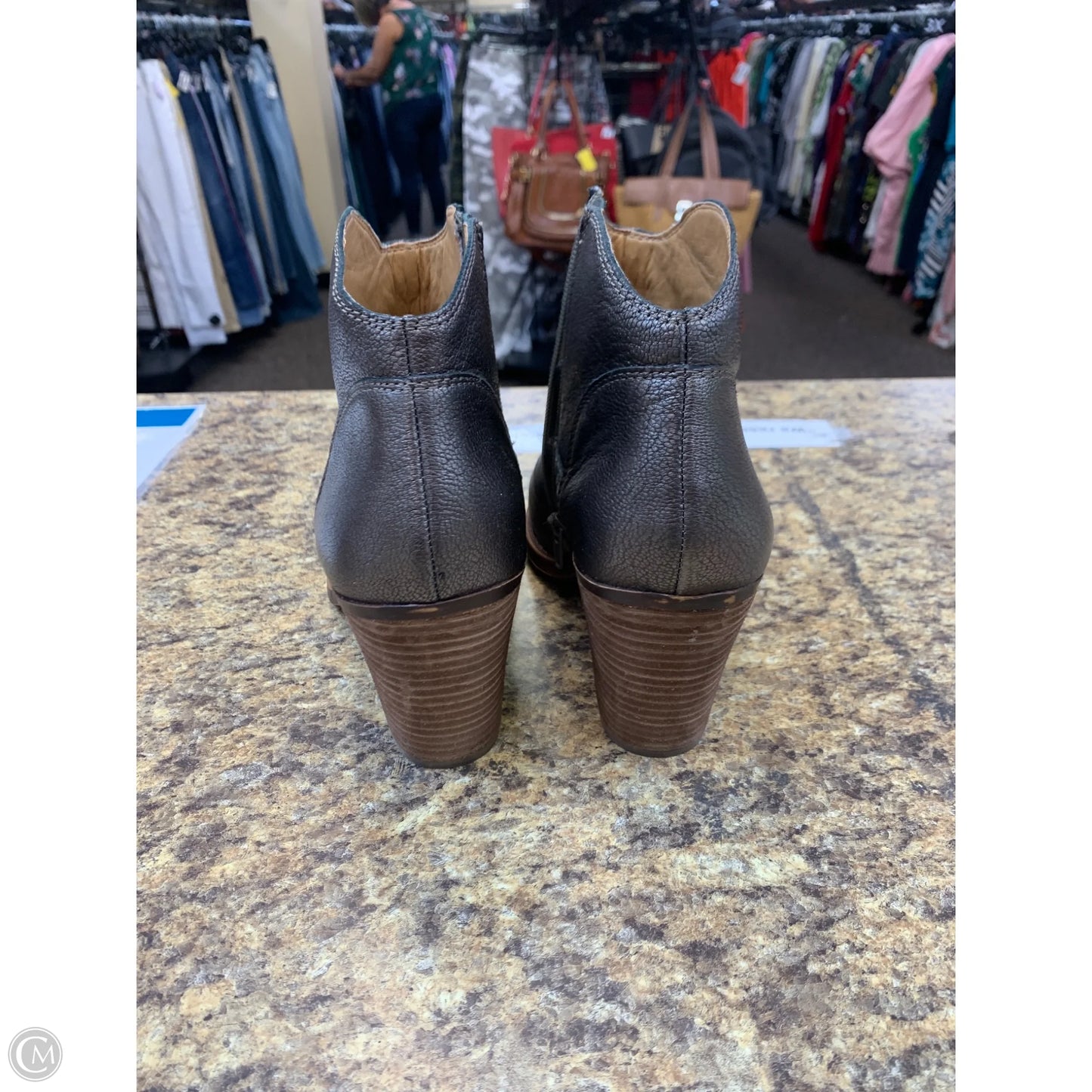 Boots Ankle Heels By Lucky Brand In Taupe, Size: 10