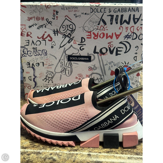 Shoes Luxury Designer By Dolce And Gabbana In Black & Pink, Size: 6.5