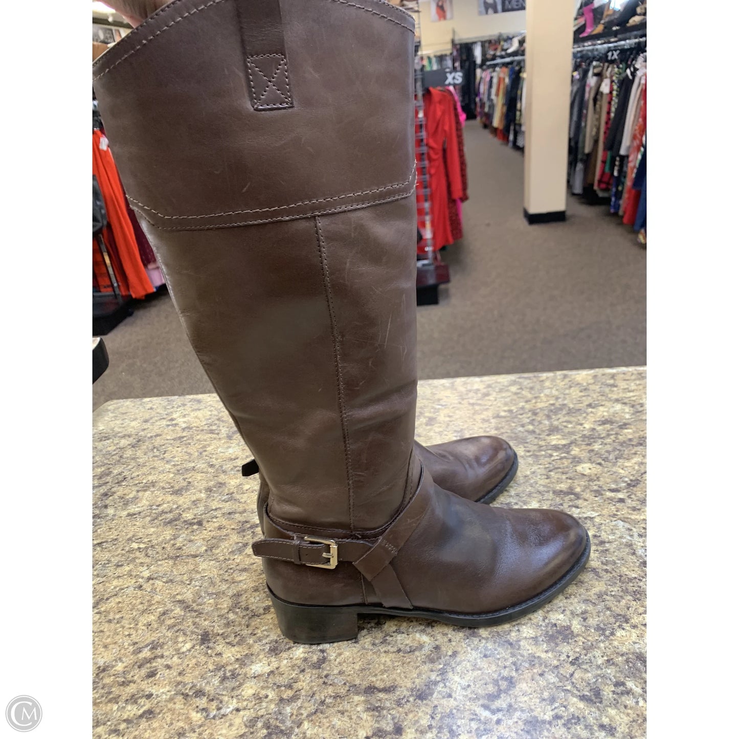 Boots Knee Flats By Franco Sarto In Brown, Size: 9.5