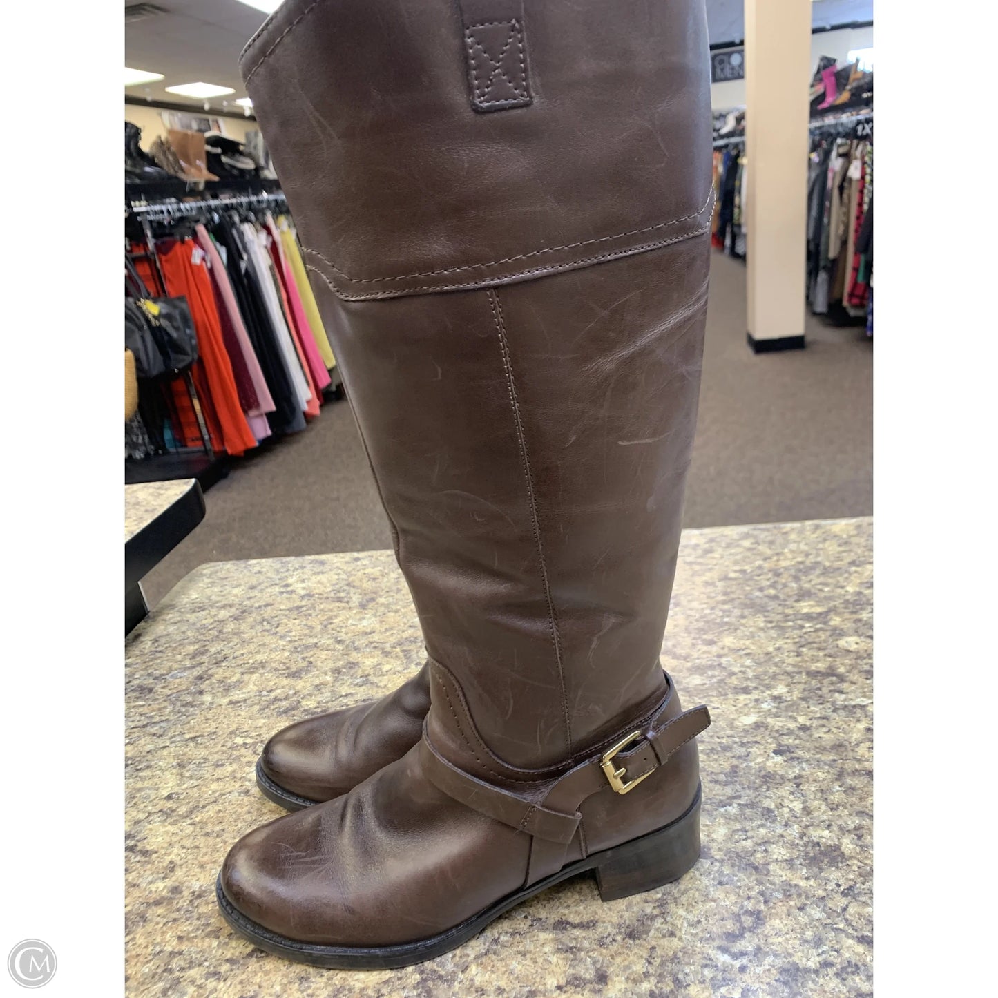 Boots Knee Flats By Franco Sarto In Brown, Size: 9.5