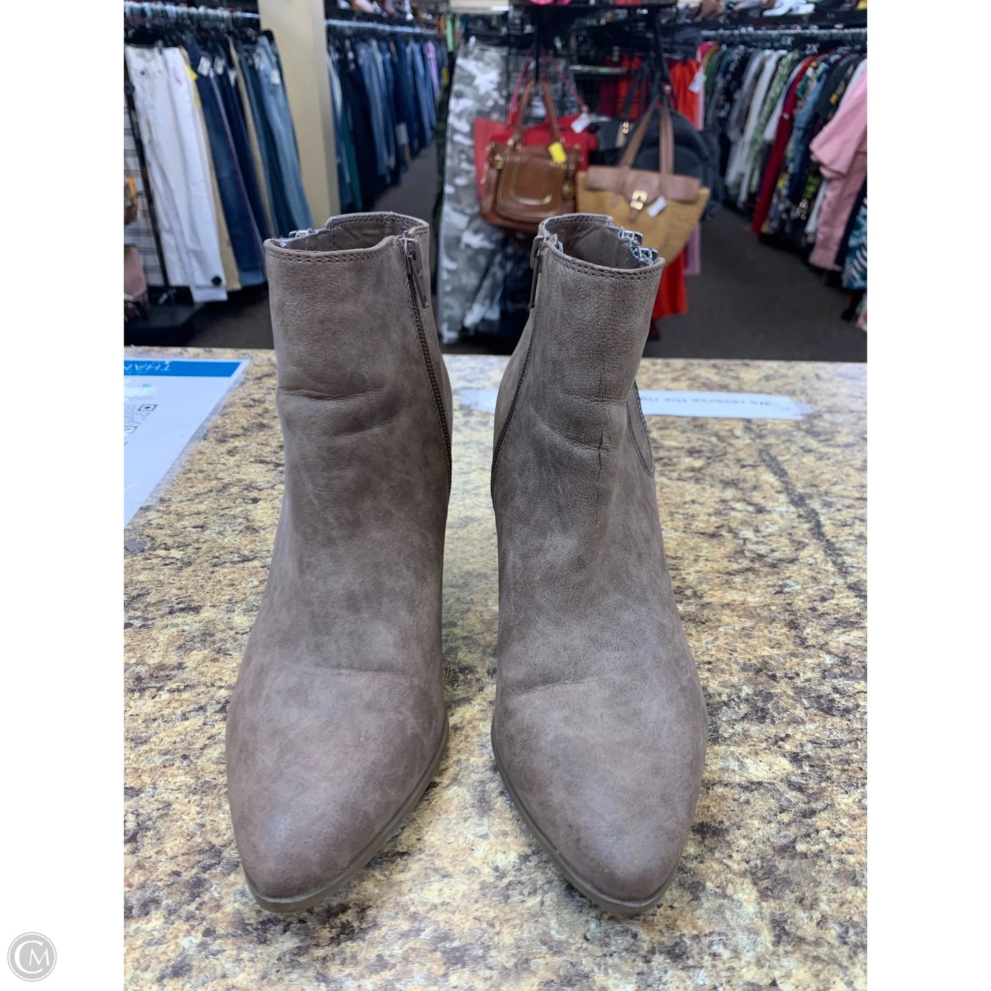 Boots Ankle Heels By G By Guess In Brown, Size: 8.5