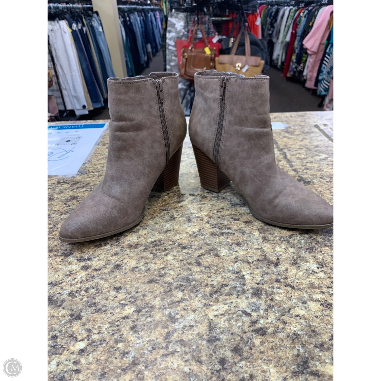 Boots Ankle Heels By G By Guess In Brown, Size: 8.5