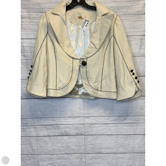 Jacket Leather By Wilsons Leather In Beige, Size: M