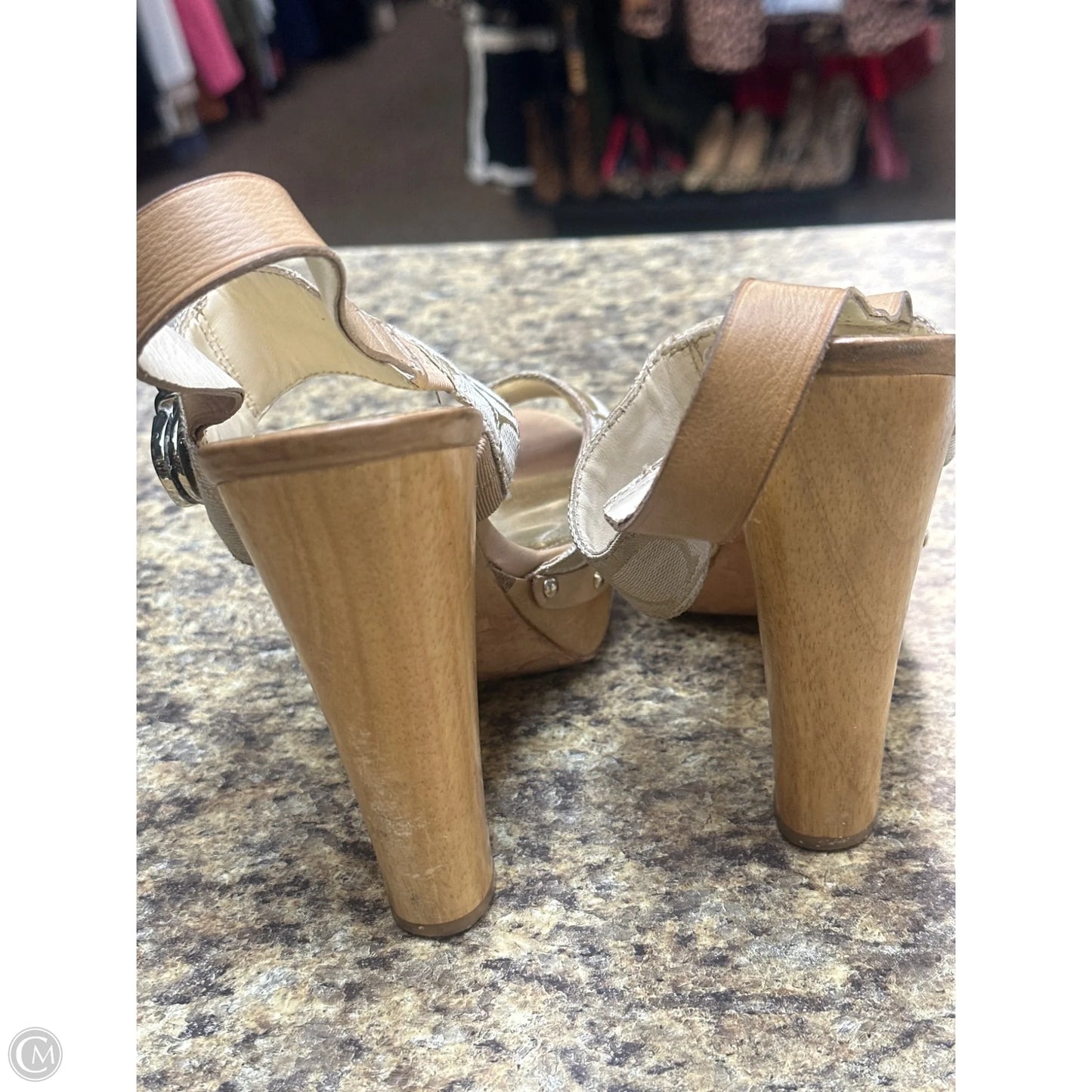 Sandals Designer By Coach In Tan, Size: 8.5
