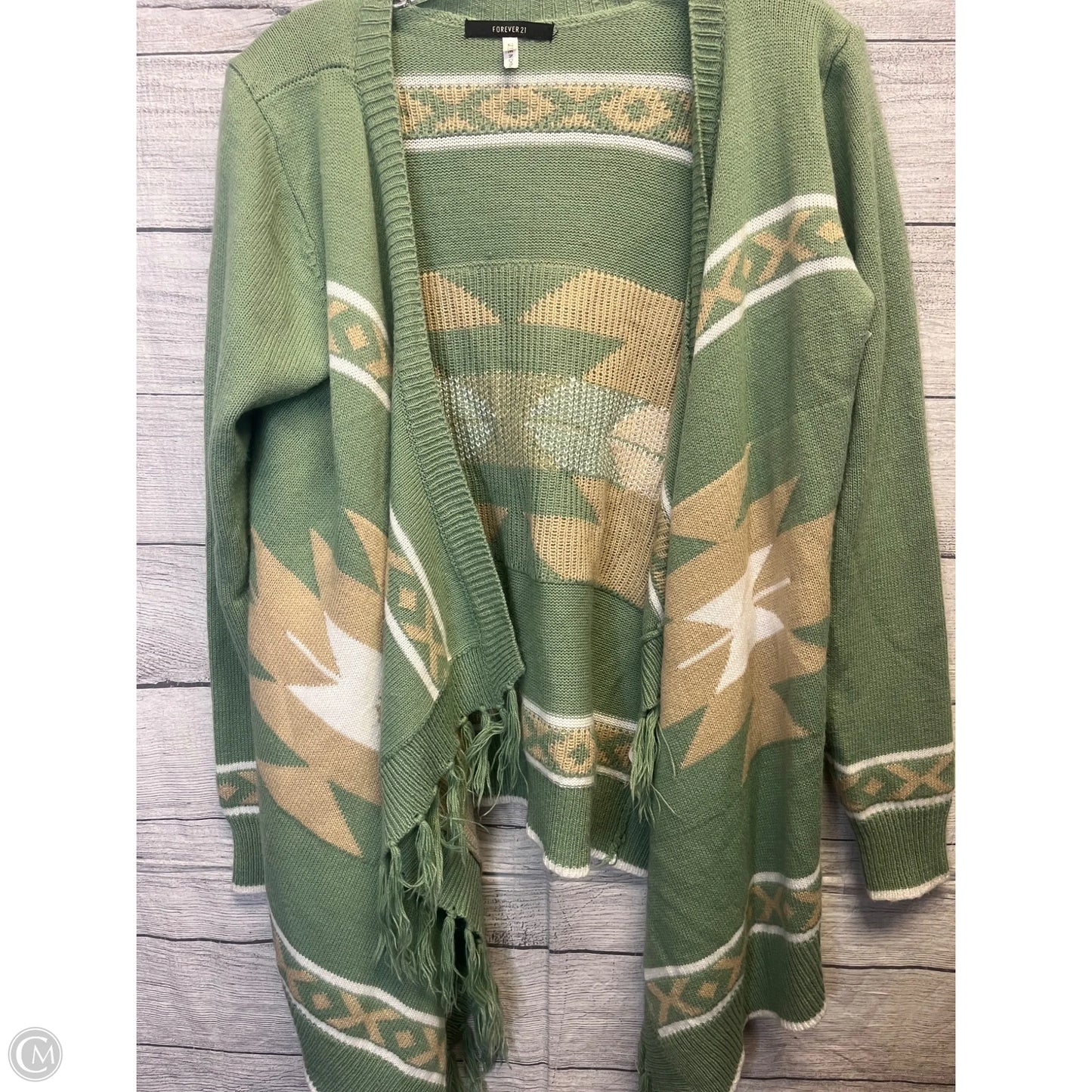 Cardigan By Forever 21 In Brown & Green, Size: S