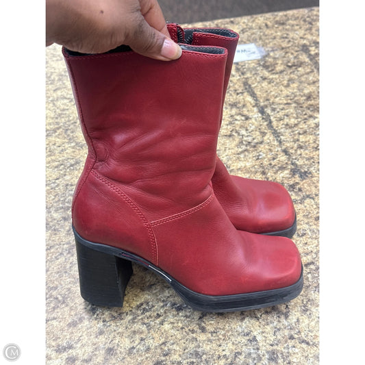 Boots Ankle Heels By Tommy Hilfiger In Red, Size: 6.5