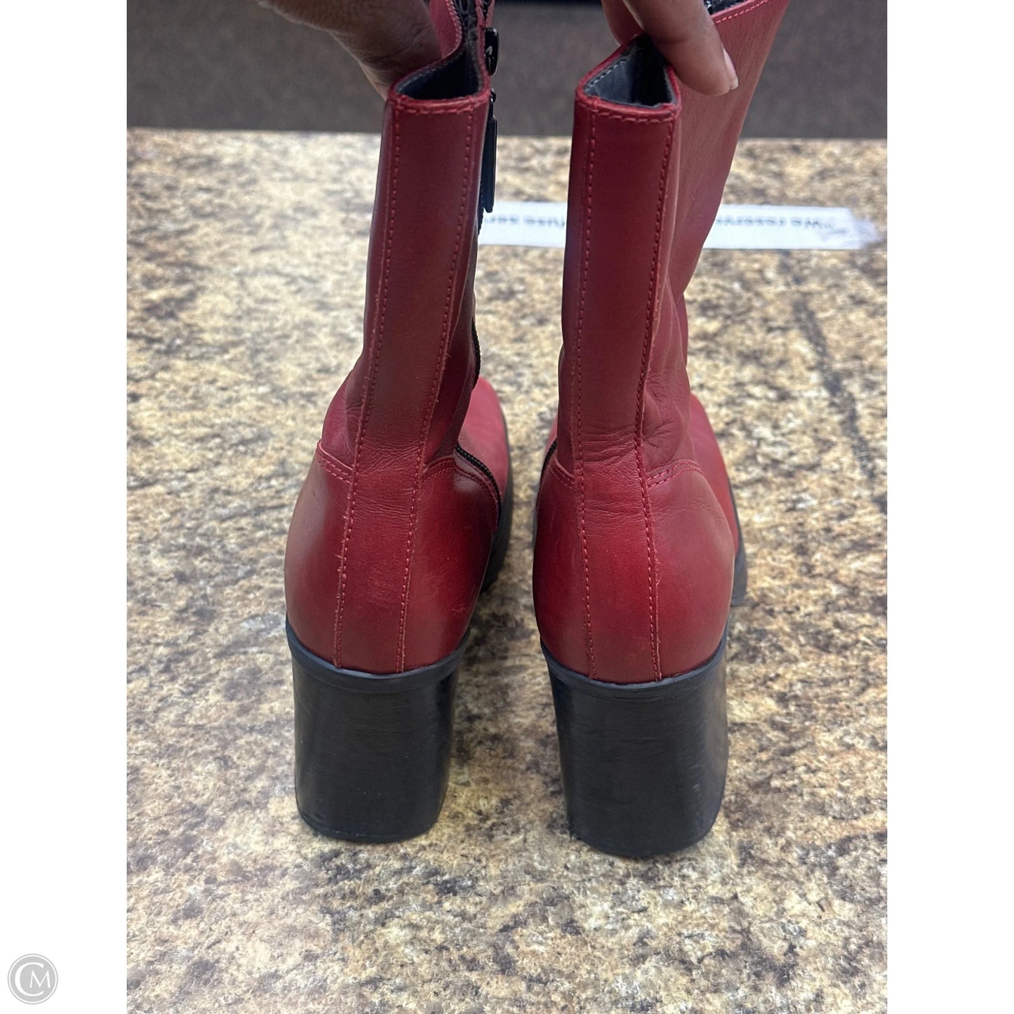 Boots Ankle Heels By Tommy Hilfiger In Red, Size: 6.5