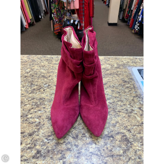Boots Ankle Heels By Chinese Laundry In Maroon, Size: 9.5