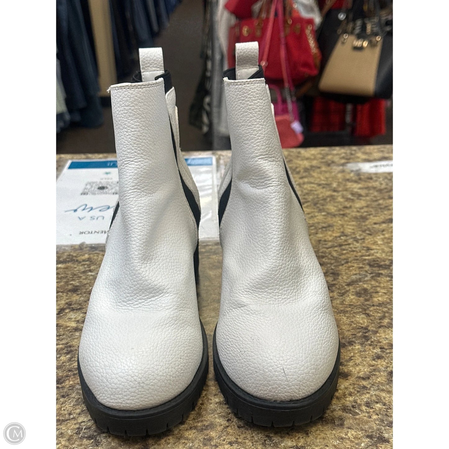 Boots Ankle Flats By Mia In Black & White, Size: 10
