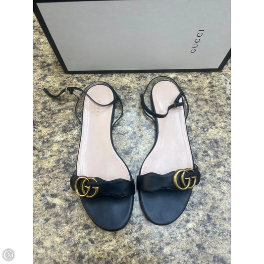 Shoes Luxury Designer By Gucci In Black, Size: 9