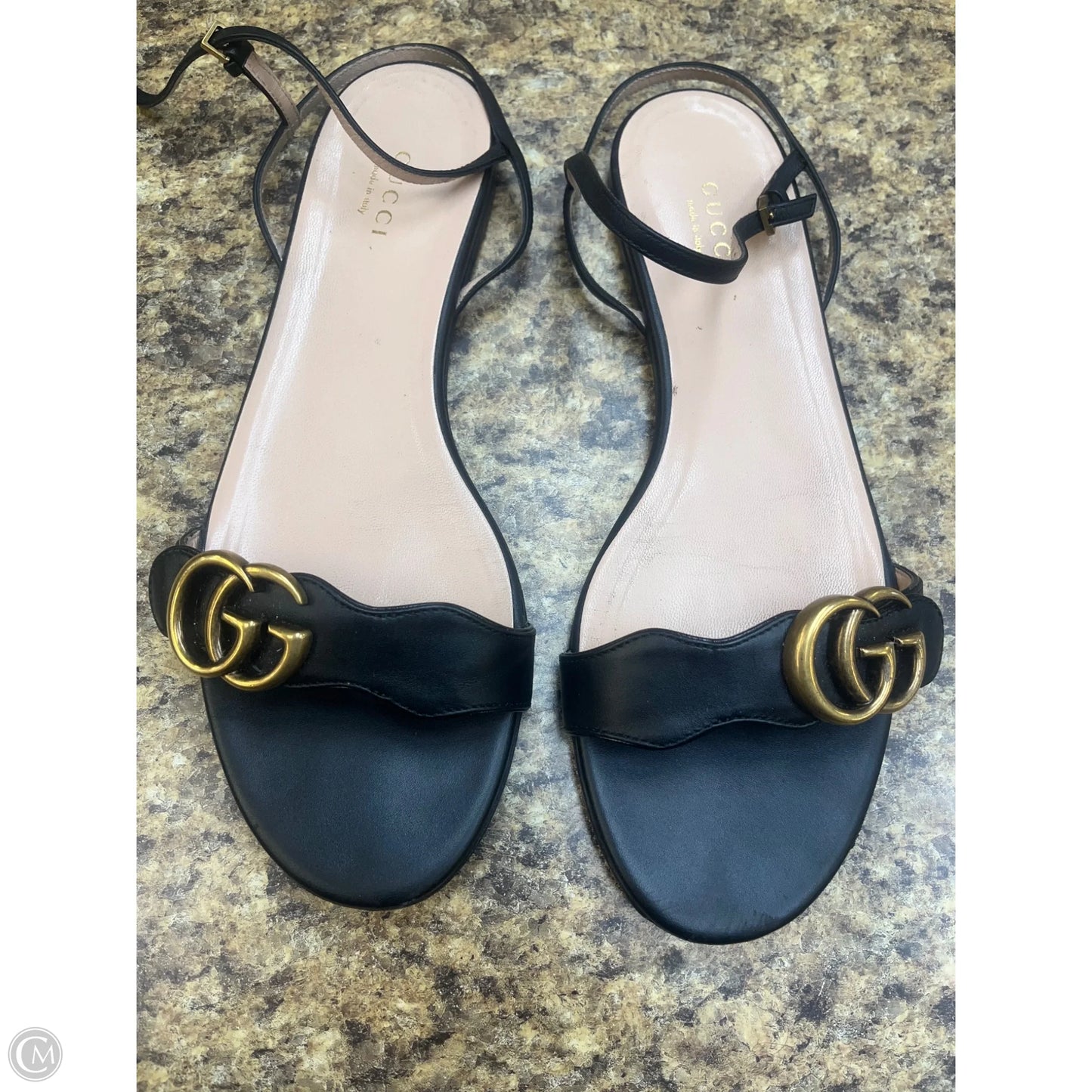 Shoes Luxury Designer By Gucci In Black, Size: 9