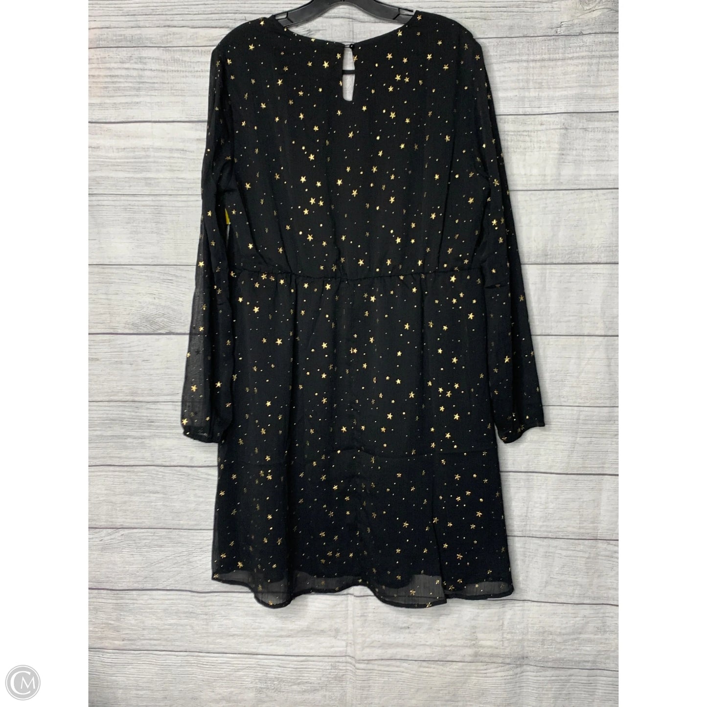 Dress Casual Midi By Allegra K In Black & Gold, Size: L