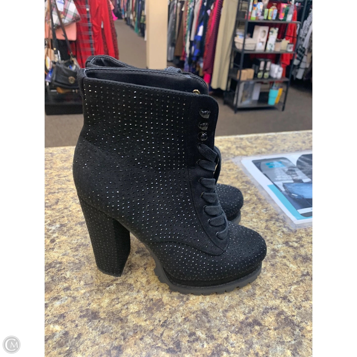 Boots Ankle Heels By Liliana In Black, Size: 8